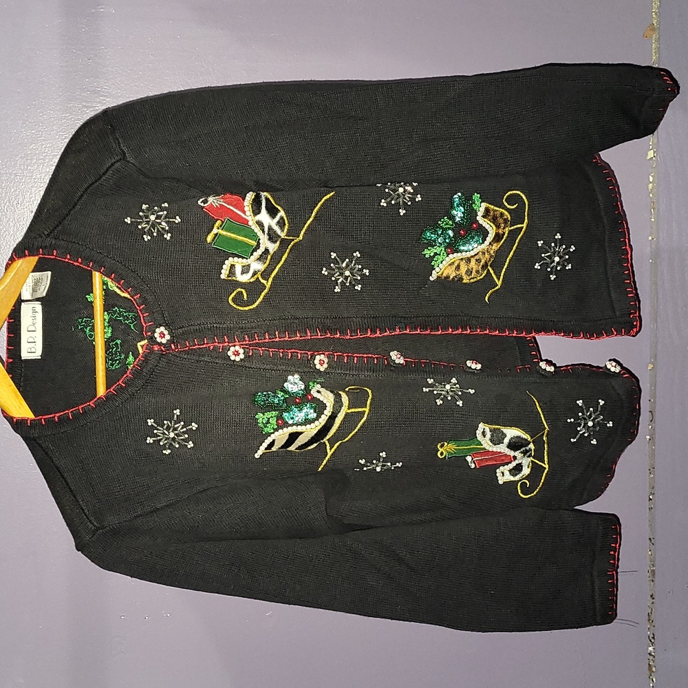 Christmas Bead,Pearl and Sequence Sweater.